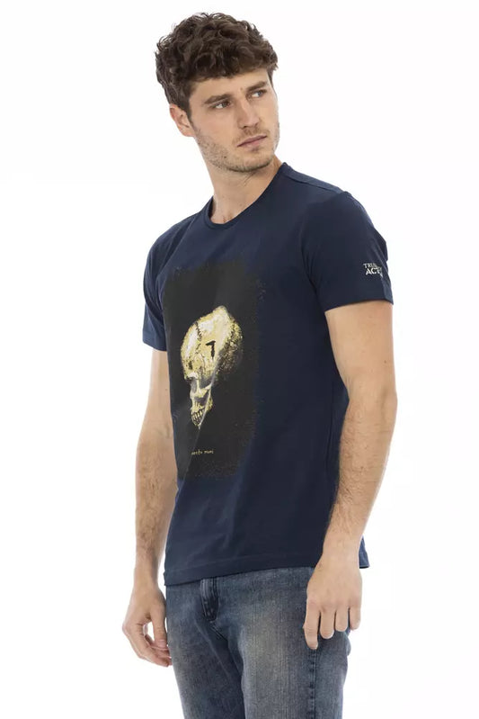 Trussardi Action Elegant blue short sleeve crew neck t-shirt