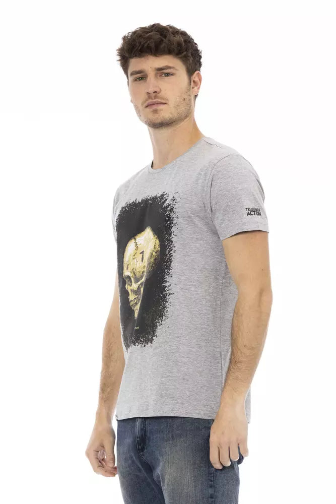 Trussardi Action Graues Baumwolle Männer T-Shirt