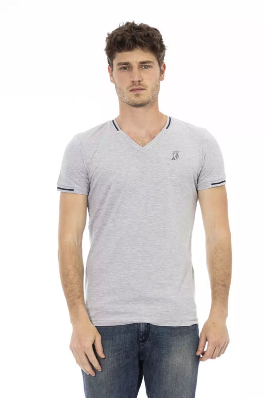 Trussardi Action Graues Baumwolle Männer T-Shirt