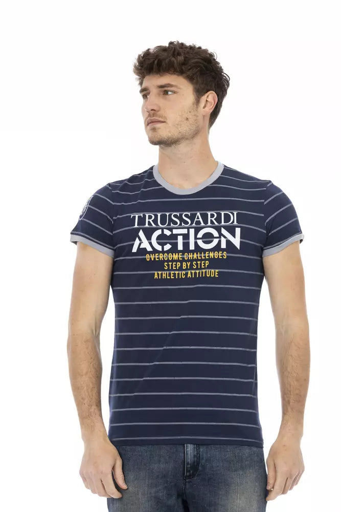 Trussardi Action Blau Baumwolle Männer T-Shirt