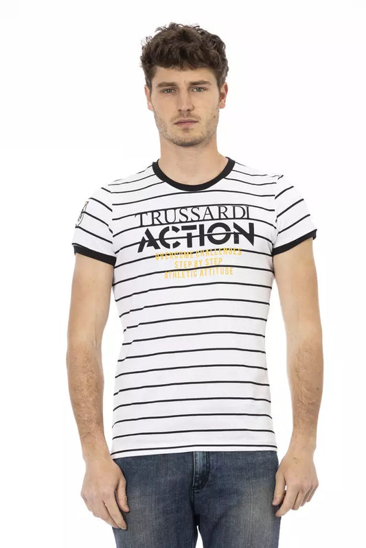 Trussardi Action Weißes Baumwolle Männer T-Shirt