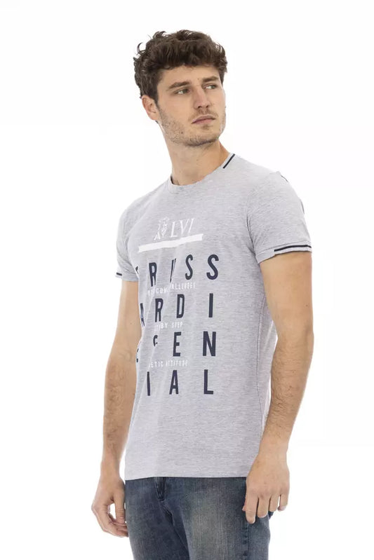 Trussardi Action Graues Baumwolle Männer T-Shirt