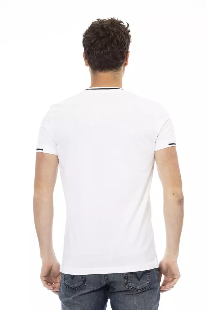 Trussardi Action Elegant white tee with an artistic front print