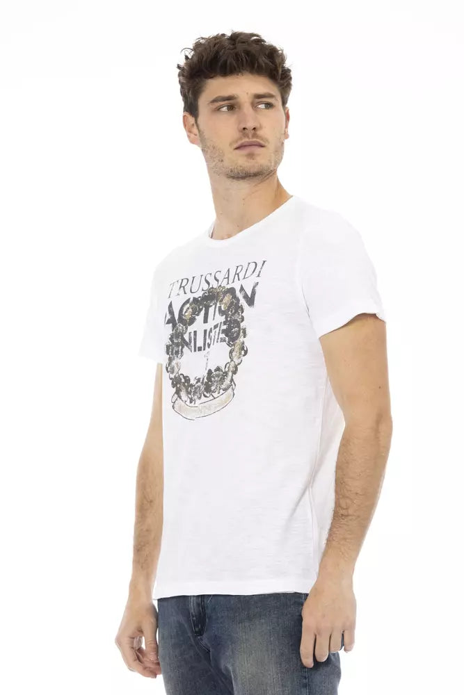 Trussardi Action Weißes Baumwolle Männer T-Shirt