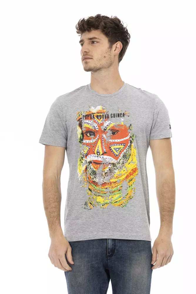 Trussardi Action Graues Baumwolle Männer T-Shirt