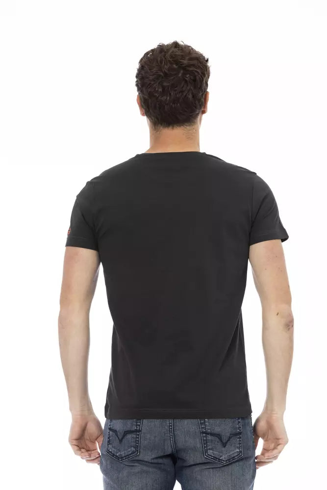 Trussardi Action Schwarzes Baumwolle Männer T-Shirt