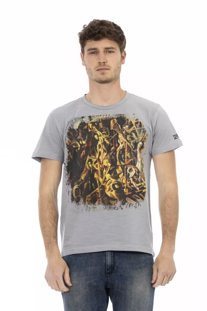 Trussardi Action Graues Baumwolle Männer T-Shirt