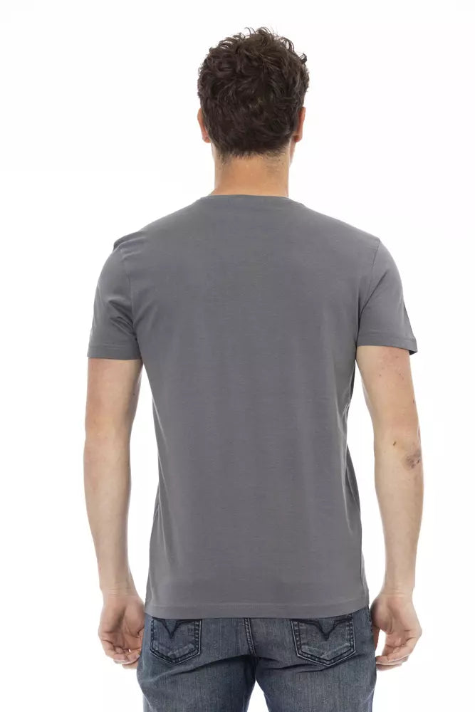 Trussardi Action Graues Baumwolle Männer T-Shirt