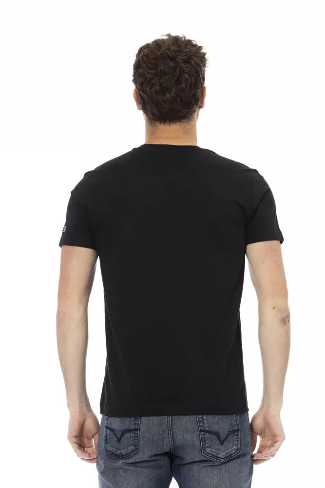 Trussardi Action Schwarzes Baumwolle Männer T-Shirt