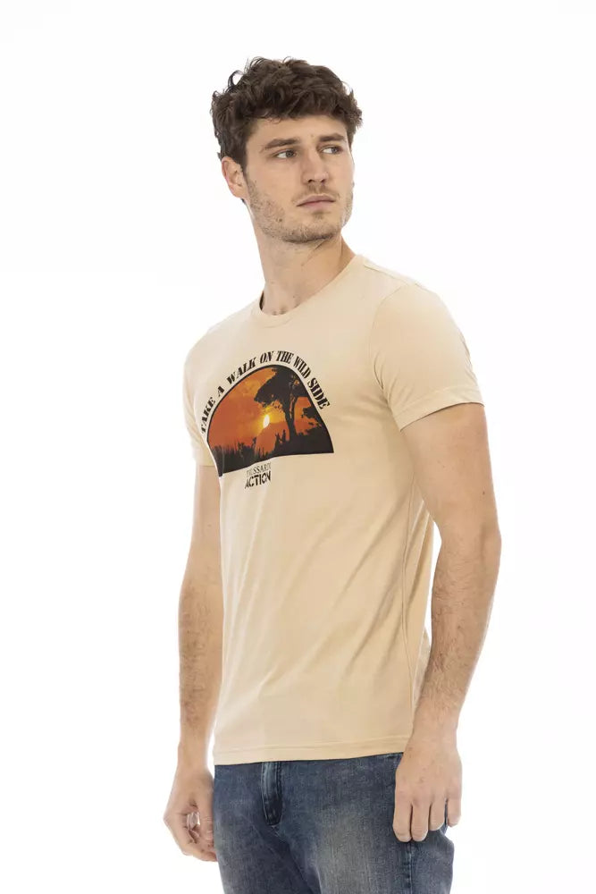 Trussardi Action Beige Baumwolle Männer T-Shirt