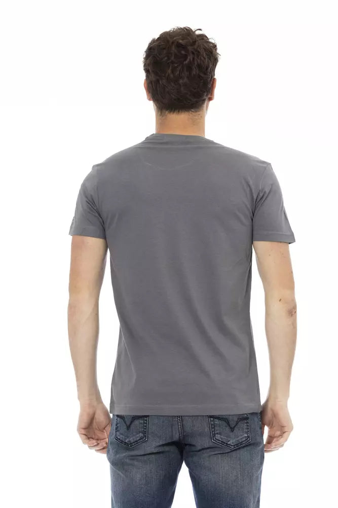 Trussardi Action Graues Baumwolle Männer T-Shirt