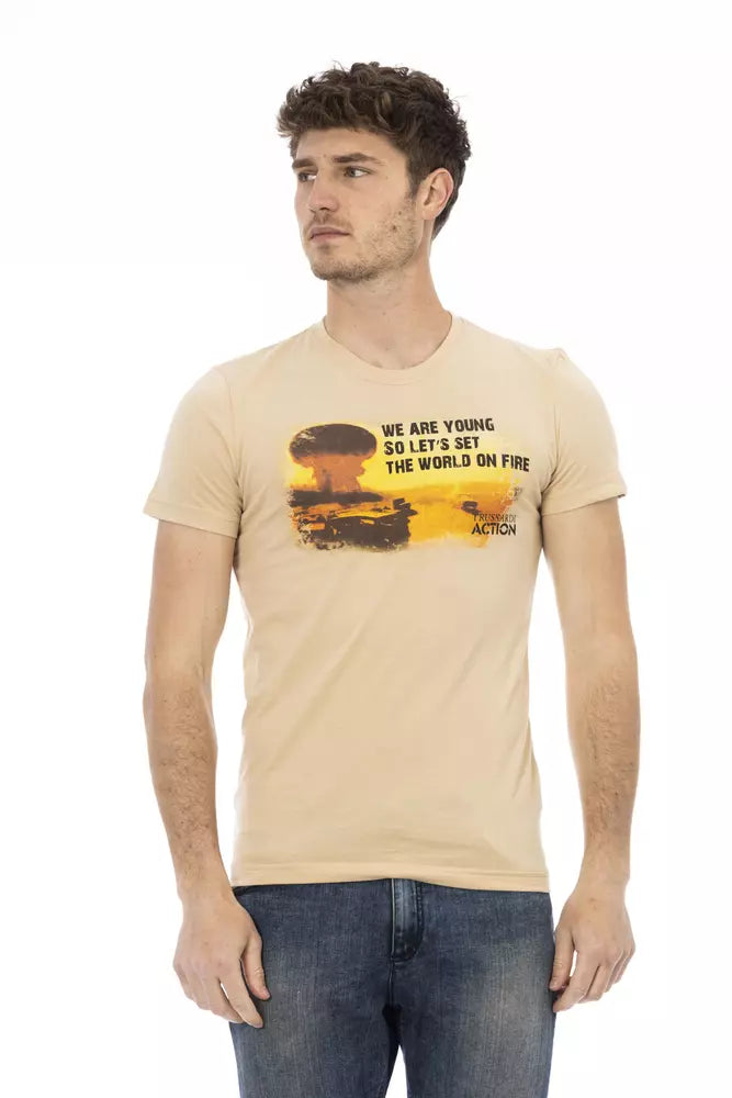 Trussardi Action Beige Baumwolle Männer T-Shirt