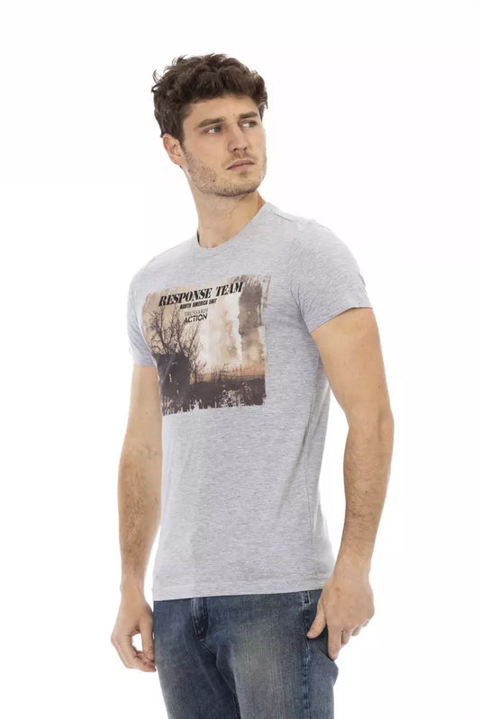 Trussardi Action Graues Baumwolle Männer T-Shirt