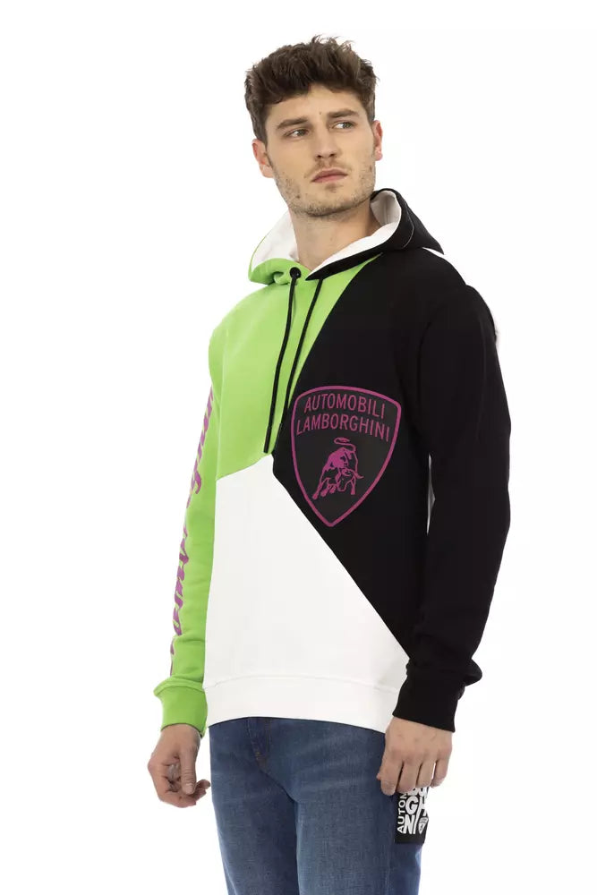 Automobili Lamborghini Smooth white cotton hooded sweatshirt