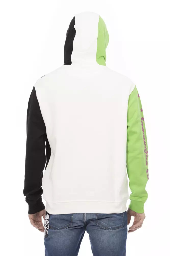 Automobili Lamborghini Smooth white cotton hooded sweatshirt