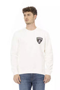 Load image into Gallery viewer, Automobili Lamborghini Smooth white crew neck sweater with shield logo
