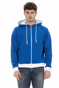 Load image into Gallery viewer, Baldinini Trend Elegant blue wool hoodie with zip
