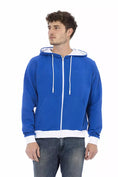 Load image into Gallery viewer, Baldinini Trend Elegant blue wool hoodie with logo on the back
