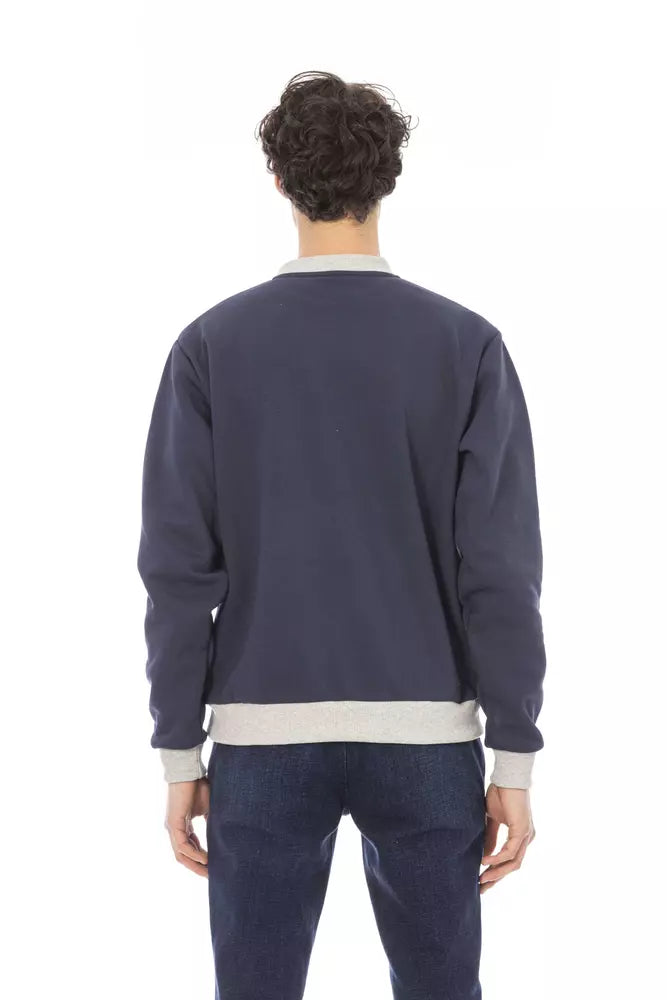 Baldinini Trend Blauer Baumwollpullover für Männer