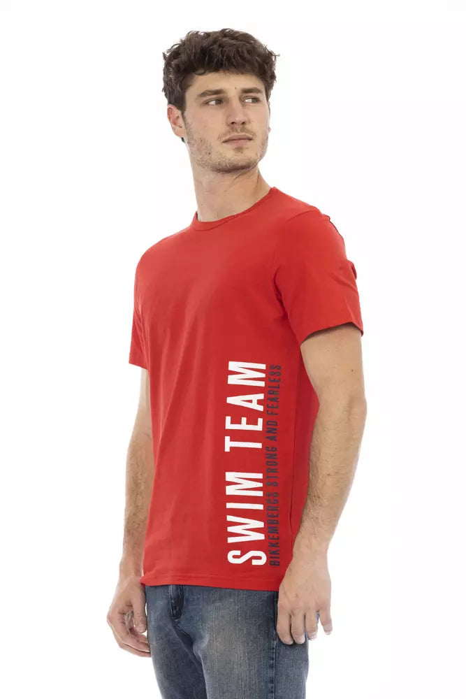 Bikkembergs Rotes Baumwoll-T-Shirt für Männer