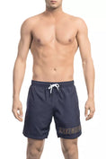 Load image into Gallery viewer, Bikkembergs Chic blue swimming shorts with a fashionable front print
