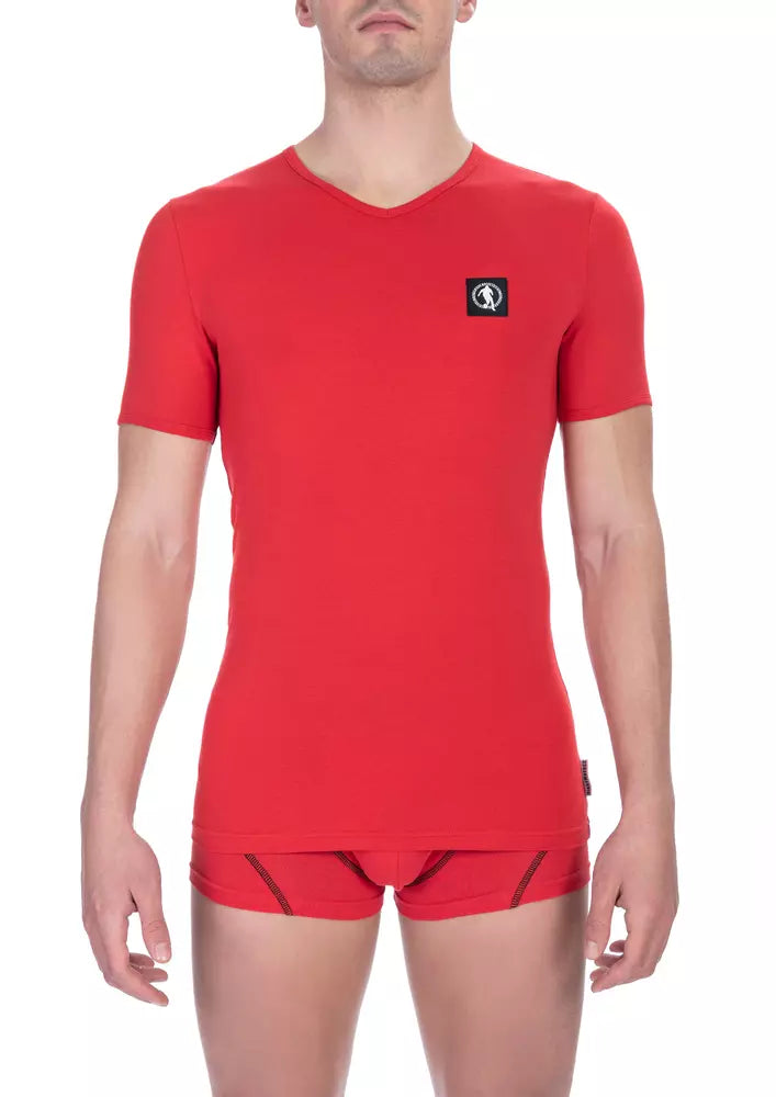 Bikkembergs Rotes Baumwolle Männer T-Shirt