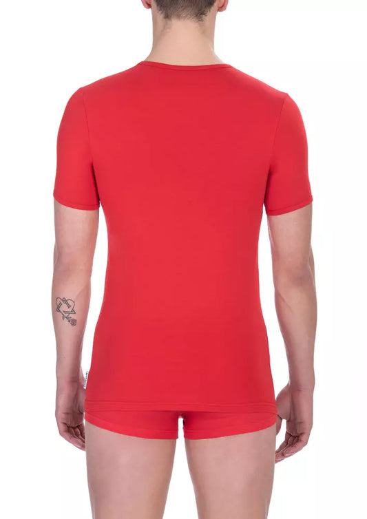 Bikkembergs Rotes Baumwolle Männer T-Shirt