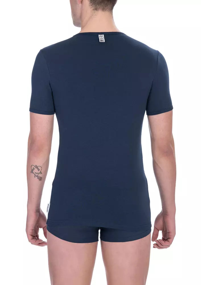 Bikkembergs T-Shirt für Männer aus blauer Baumwolle