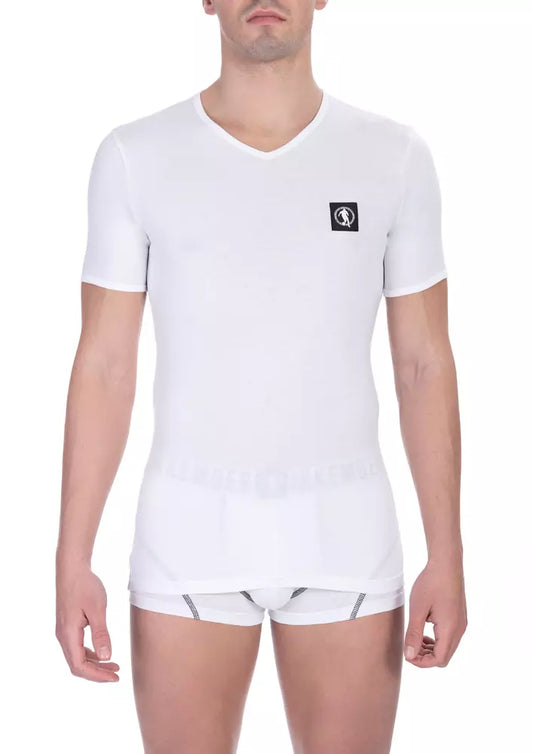 Bikkembergs Chic V-neck T-shirts in a double pack in white