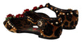 Load image into Gallery viewer, Dolce & Gabbana Mit Blumen verzierte Leoparden-T-Strap-Sandalen
