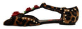 Load image into Gallery viewer, Dolce & Gabbana Mit Blumen verzierte Leoparden-T-Strap-Sandalen
