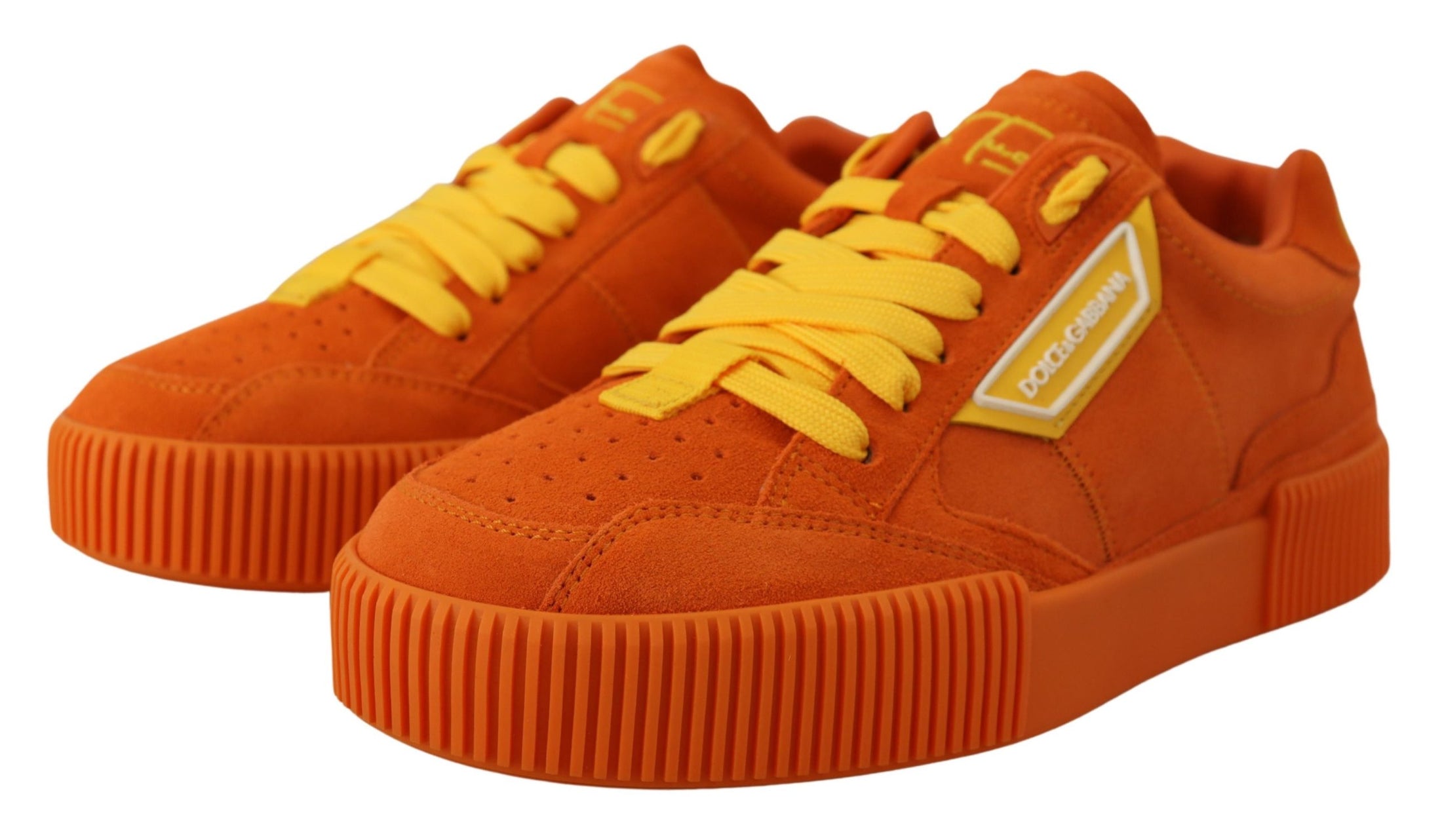 Dolce & Gabbana Schicke orangefarbene Wildleder-Schnürsneaker