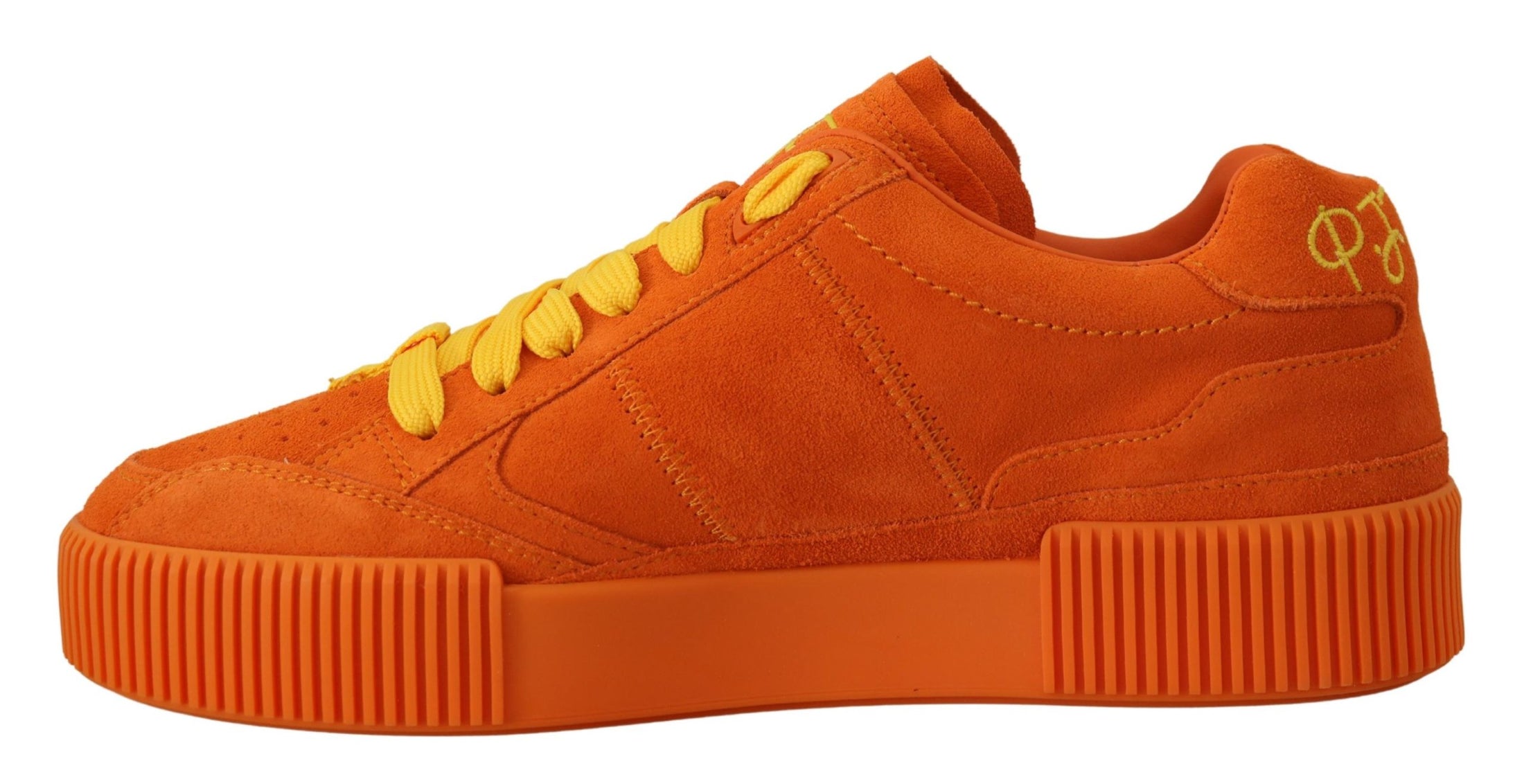 Dolce & Gabbana Schicke orangefarbene Wildleder-Schnürsneaker