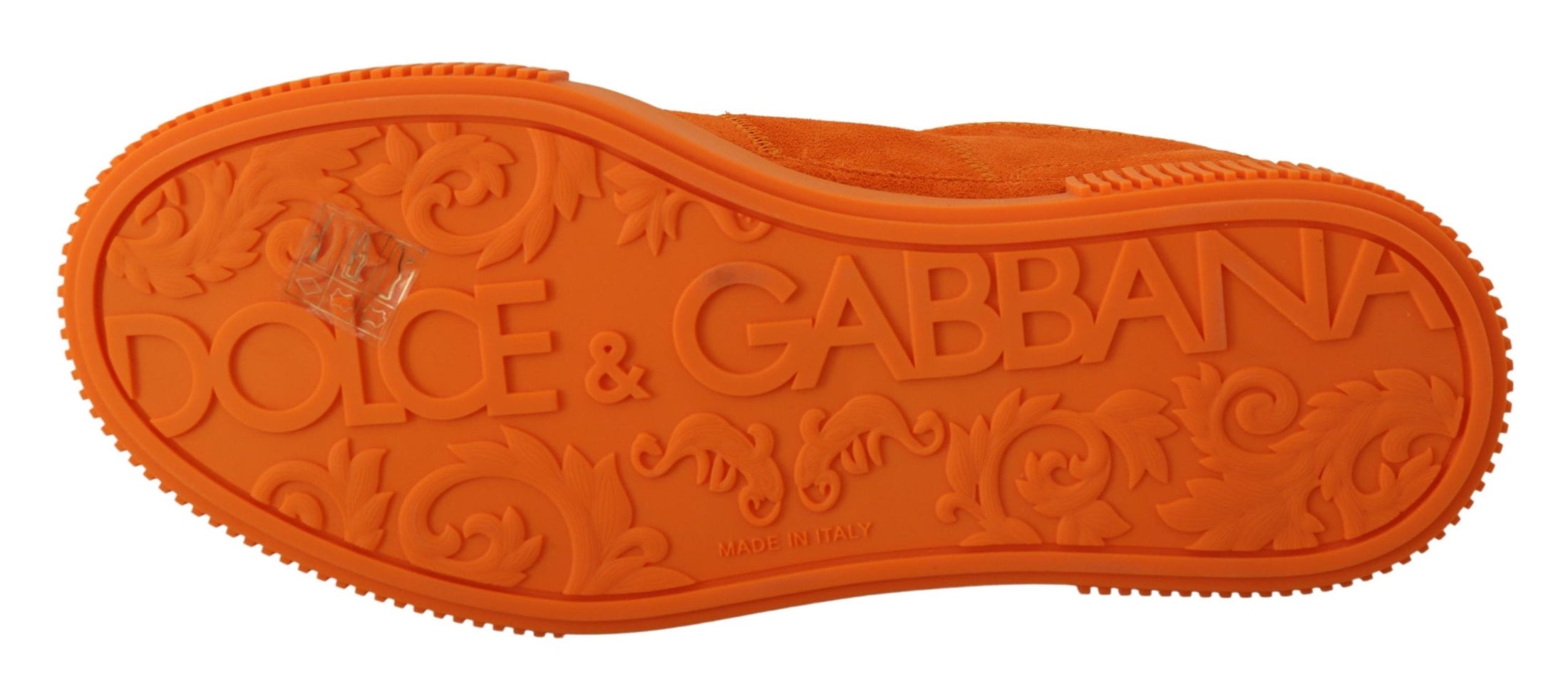 Dolce & Gabbana Schicke orangefarbene Wildleder-Schnürsneaker