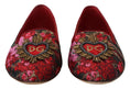 Load image into Gallery viewer, Dolce & Gabbana Multicolor Leder und Stoff Flats mit Sacred Heart Patch
