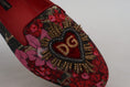 Load image into Gallery viewer, Dolce & Gabbana Multicolor Leder und Stoff Flats mit Sacred Heart Patch
