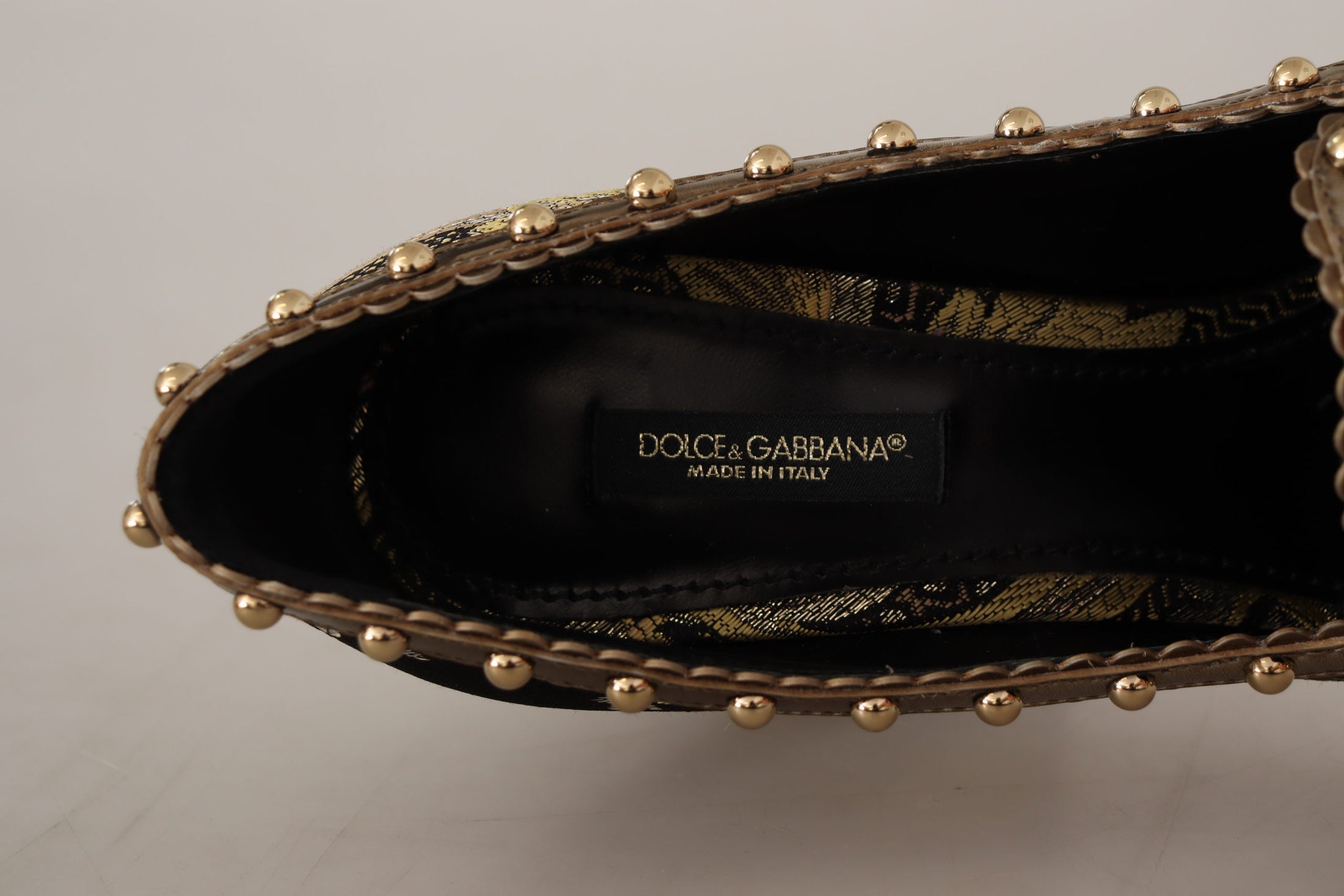 Dolce & Gabbana Elegante Gold Jacquard Brokat Pumps