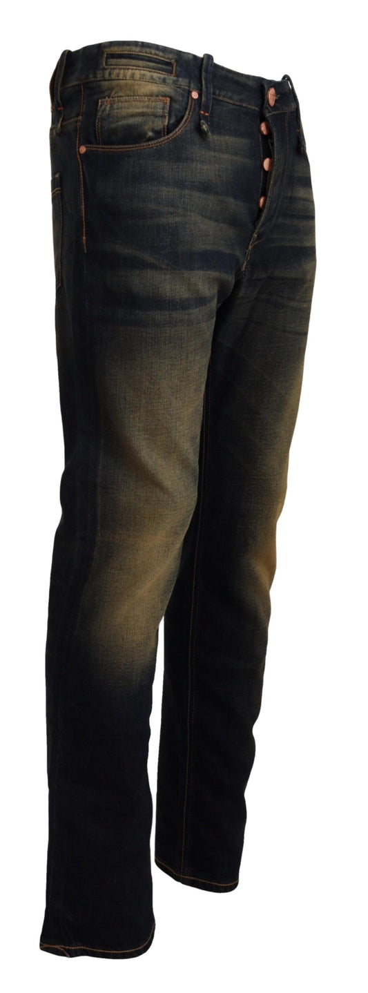 Acht Elegante blau gewaschene Denim-Hose - Authentische Handwerkskunst