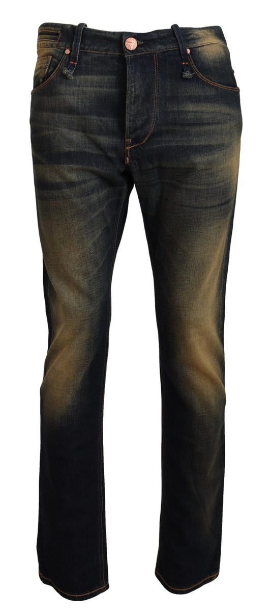 Acht Elegante blau gewaschene Denim-Hose - Authentische Handwerkskunst