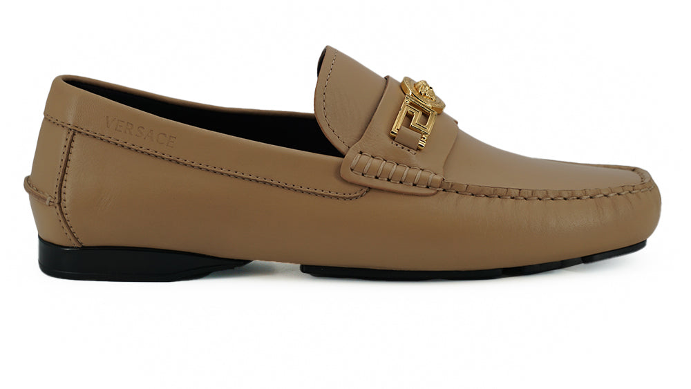 Versace Exquisite Medusa Loafers in gold-coloured leather