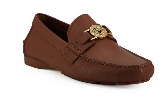 Versace Elegante Loafers aus Leder mit Medusa-Prägung