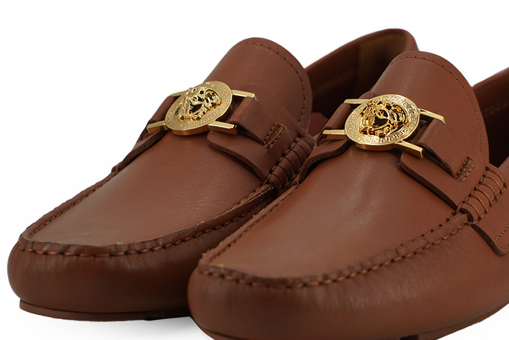 Versace Elegante Loafers aus Leder mit Medusa-Prägung