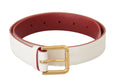 Load image into Gallery viewer, Dolce & Gabbana Elegant white leather belt with engraved buckle
