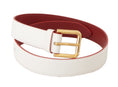 Load image into Gallery viewer, Dolce & Gabbana Elegant white leather belt with engraved buckle
