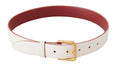 Load image into Gallery viewer, Dolce & Gabbana Elegant white leather belt with engraved buckle
