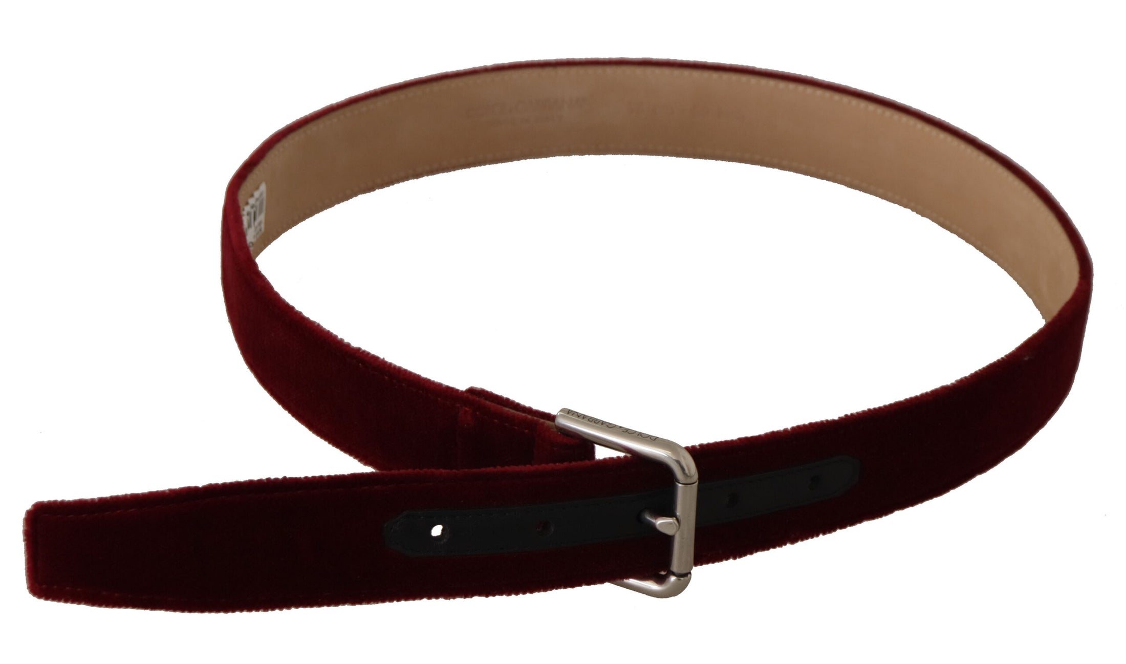 Dolce &amp; Gabbana Elegant velvet belt with logo engraving