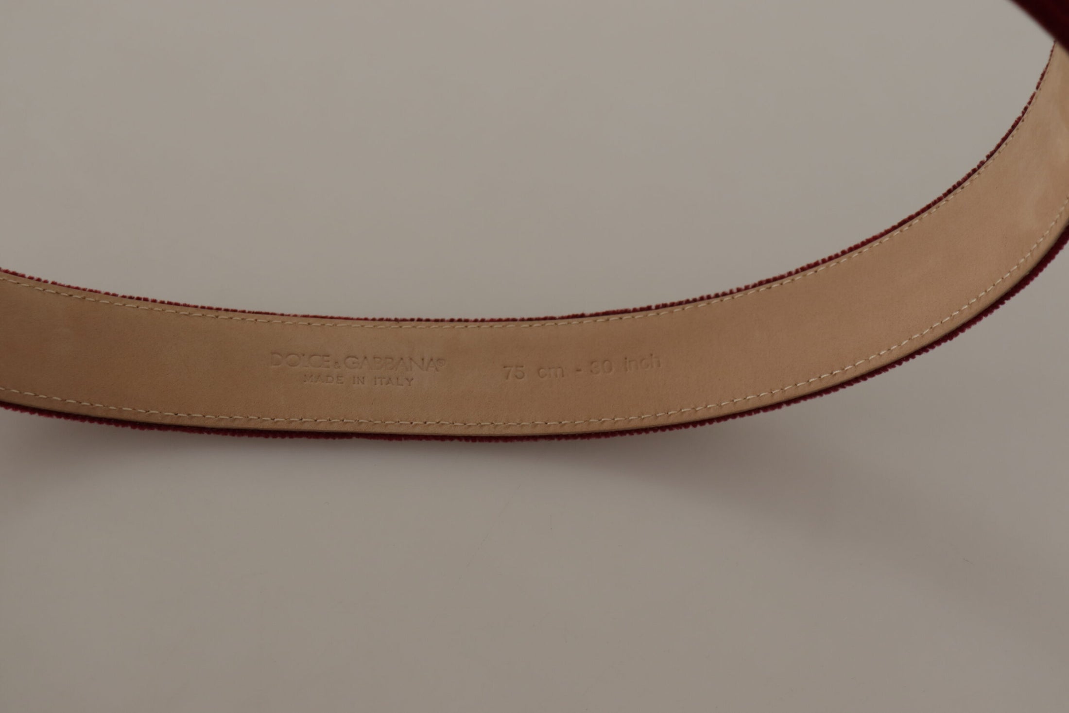 Dolce &amp; Gabbana Elegant velvet belt with logo engraving