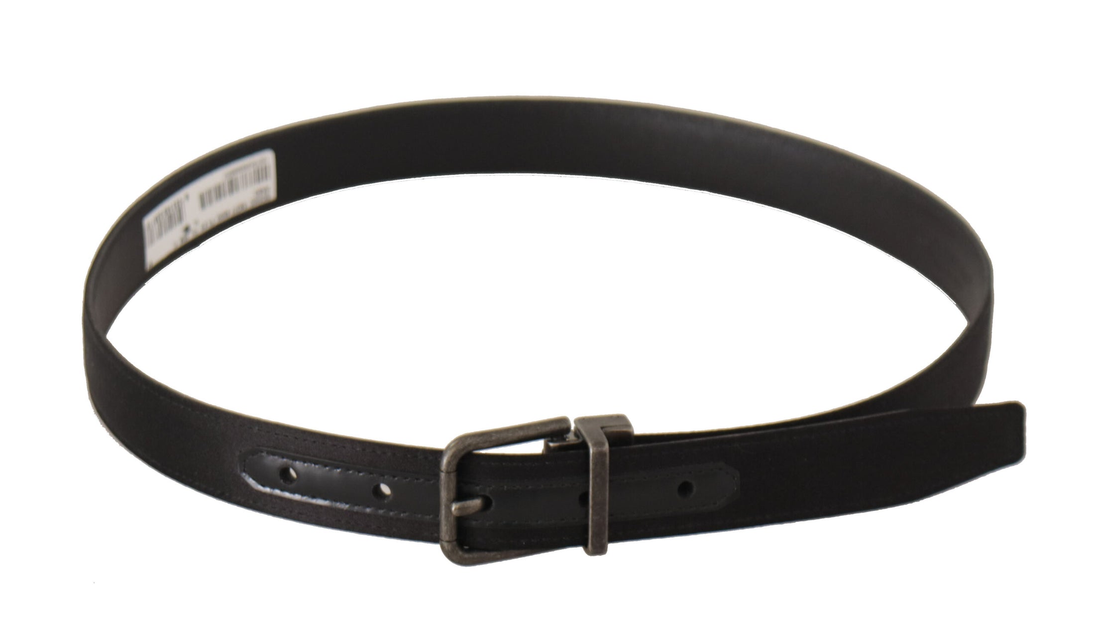 Dolce &amp; Gabbana Elegant black leather belt with metal buckle