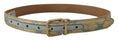 Load image into Gallery viewer, Dolce & Gabbana Elegant light blue leather belt with gold buckle
