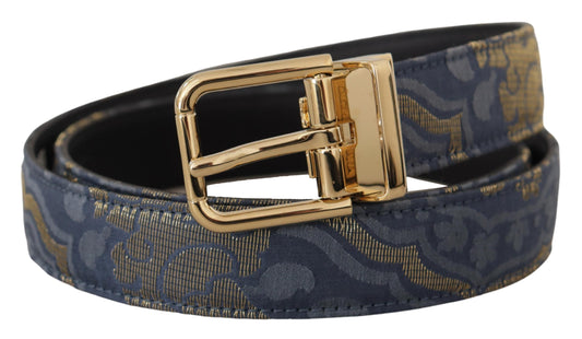 Dolce &amp; Gabbana Elegant navy blue leather belt